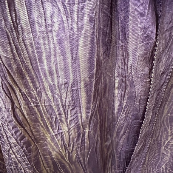 Vintage 90s Free People Harmony Purple Forest Fairy Crinkle Mini Dress Size 0 - Picture 6 of 10